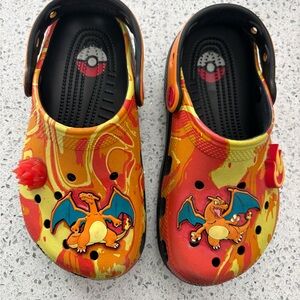 CROCS Kids Dragon Adventure Slippers - Orange and Black